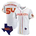 Men's No.54 Jason Alexander Houston Astros White Authentic 2023 Space City Ready 2 Reign Flex Base Jersey