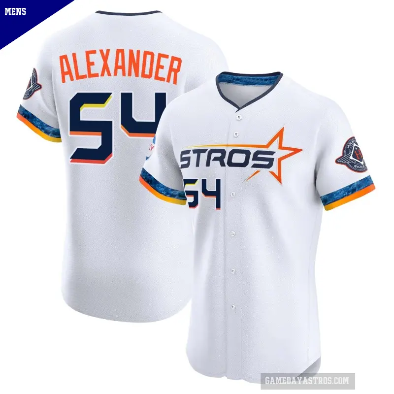 Men's No.54 Jason Alexander Houston Astros White Elite 2025 City Connect Jersey
