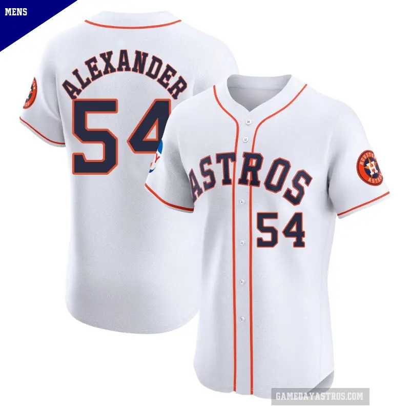 Men's No.54 Jason Alexander Houston Astros White Elite Home Patch Jersey
