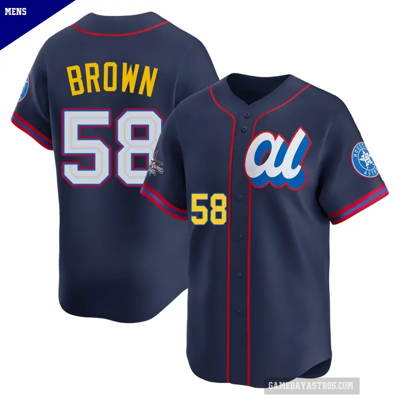 Men's No.58 Hunter Brown Houston Astros Navy Limited American League 2025 All-Star Edition Jersey
