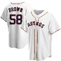 Men's No.58 Hunter Brown Houston Astros White Replica Home Jersey
