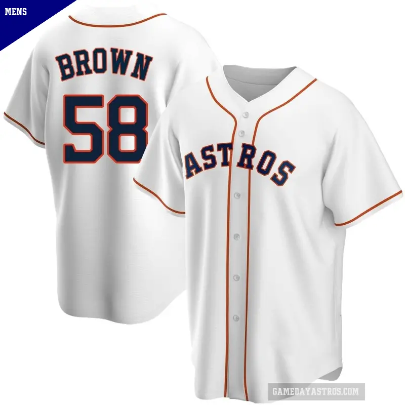 Men's No.58 Hunter Brown Houston Astros White Replica Home Jersey