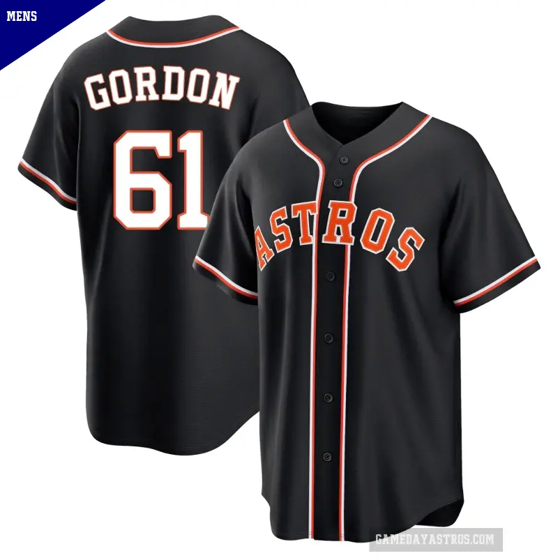 Men's No.61 Colton Gordon Houston Astros Black Replica Fashion Out Jersey
