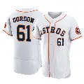 Men's No.61 Colton Gordon Houston Astros White Authentic 2022 World Series Home Jersey