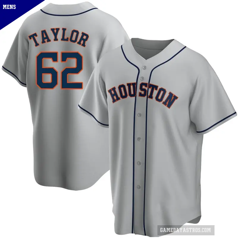 Men's No.62 Blake Taylor Houston Astros Gray Replica Road Jersey