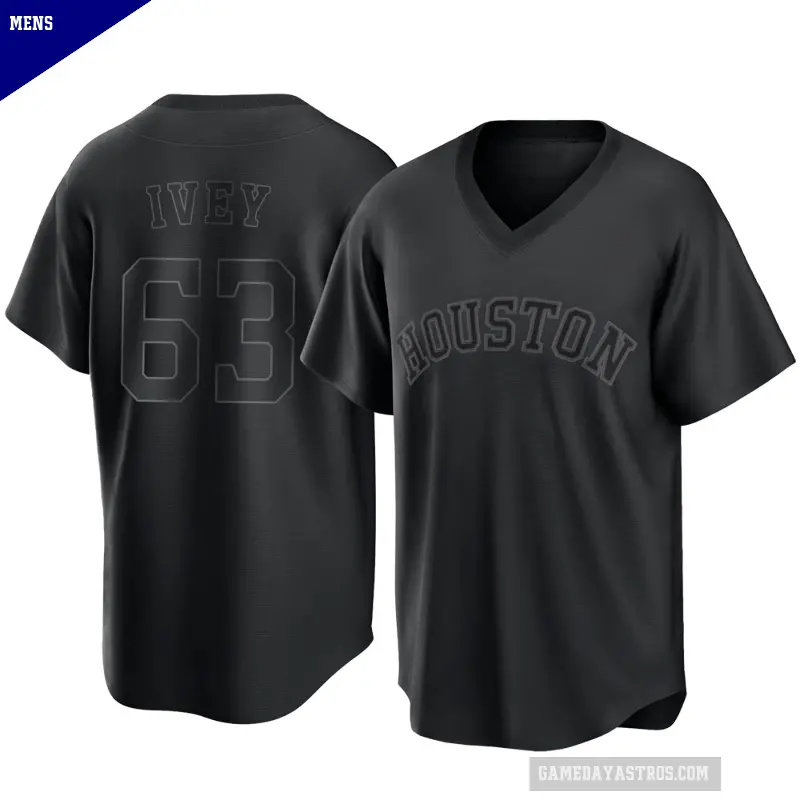 Men's No.63 Tyler Ivey Houston Astros Black Replica Pitch Fashion Jersey