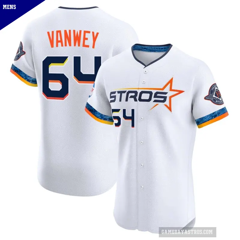 Men's No.64 Logan VanWey Houston Astros White Elite 2025 City Connect Jersey