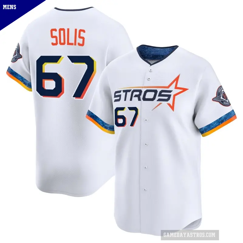 Men's No.67 Jairo Solis Houston Astros White Limited 2025 City Connect Jersey