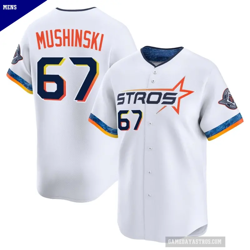 Men's No.67 Parker Mushinski Houston Astros White Limited 2025 City Connect Jersey