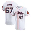 Men's No.67 Ryan Gusto Houston Astros White Elite Home Patch Jersey