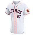 Men's No.67 Ryan Gusto Houston Astros White Elite Home Patch Jersey