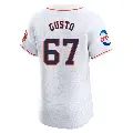 Men's No.67 Ryan Gusto Houston Astros White Elite Home Patch Jersey