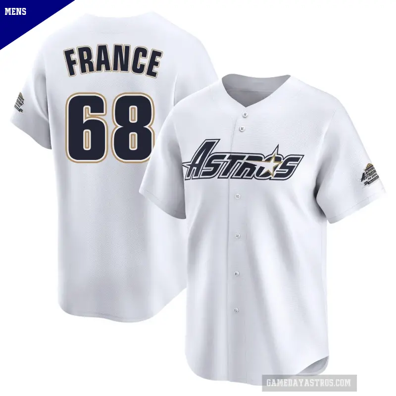 Men's No.68 J.P. France Houston Astros White Limited Throwback Cooperstown Collection Jersey