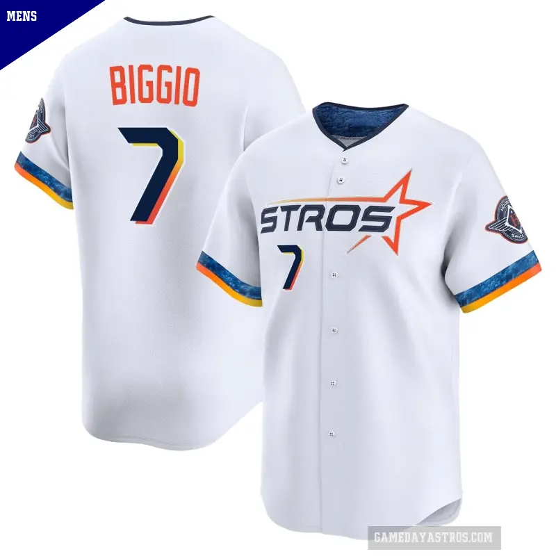 Men's No.7 Craig Biggio Houston Astros White Limited 2025 City Connect Jersey