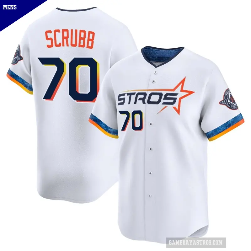 Men's No.70 Andre Scrubb Houston Astros White Limited 2025 City Connect Jersey