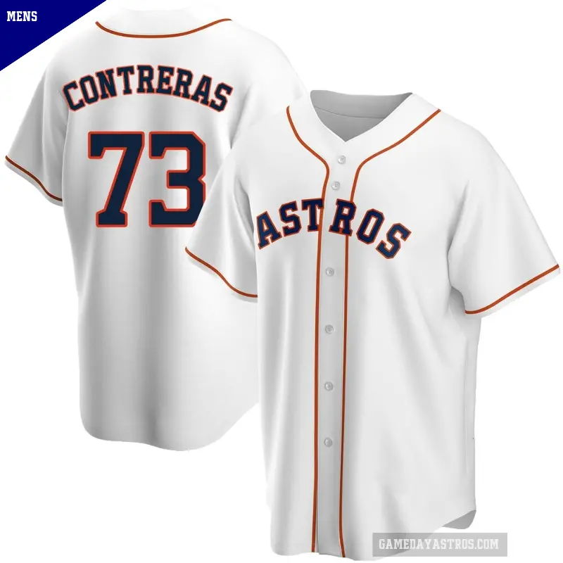Men's No.73 Luis Contreras Houston Astros White Replica Home Jersey