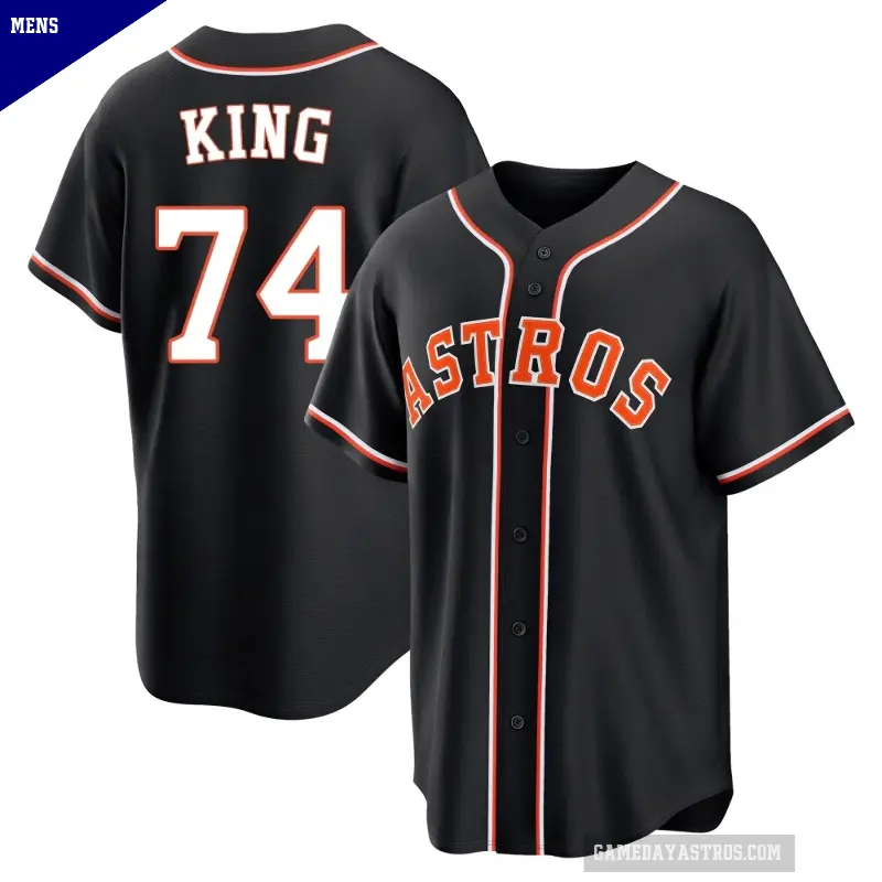 Men's No.74 Bryan King Houston Astros Black Replica Fashion Out Jersey