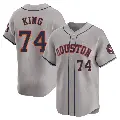 Men's No.74 Bryan King Houston Astros Gray Limited Away Jersey
