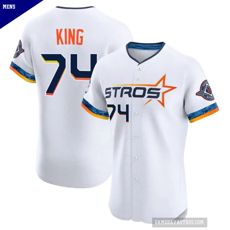 Men's No.74 Bryan King Houston Astros White Elite 2025 City Connect Jersey
