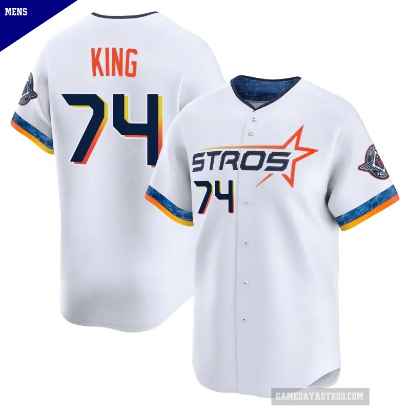 Men's No.74 Bryan King Houston Astros White Limited 2025 City Connect Jersey