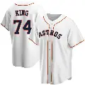 Men's No.74 Bryan King Houston Astros White Replica Home Jersey