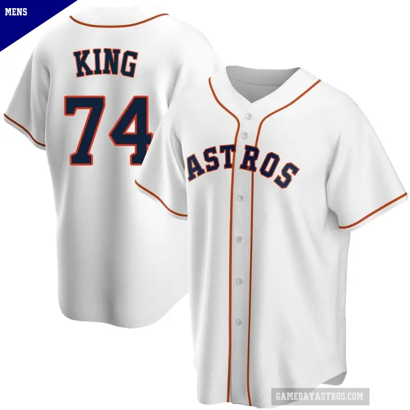 Men's No.74 Bryan King Houston Astros White Replica Home Jersey