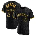 Men's No.77 Luis Garcia Houston Astros Black Authentic Snake Skin City Jersey
