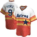 Men's No.9 Hunter Pence Houston Astros White Replica Home Cooperstown Collection Jersey