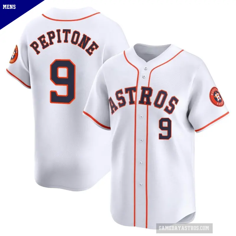 Men's No.9 Joe Pepitone Houston Astros White Limited Home Jersey