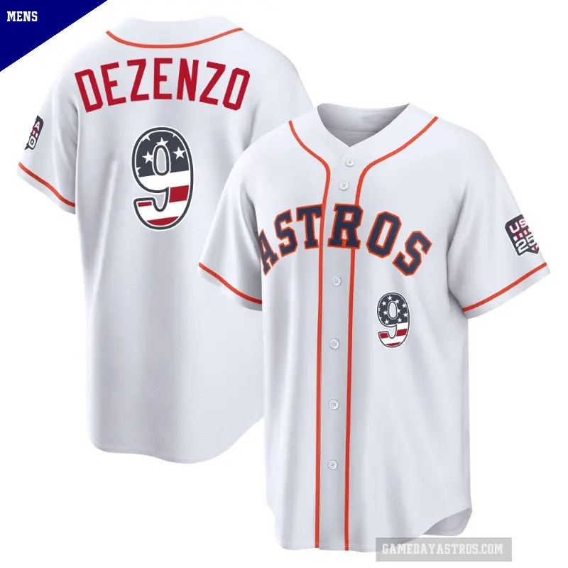 Men's No.9 Zach Dezenzo Houston Astros White Limited USA 250