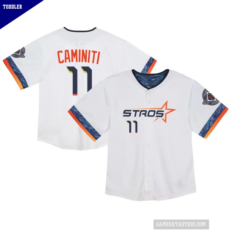 Toddler No.11 Ken Caminiti Houston Astros White Limited 2025 City Connect Jersey