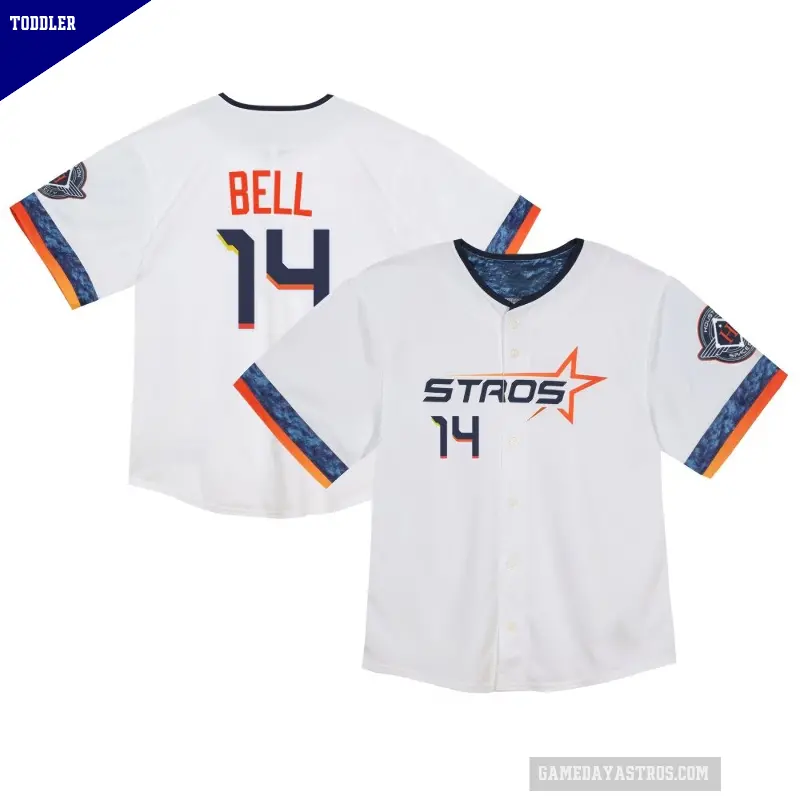 Toddler No.14 Derek Bell Houston Astros White Limited 2025 City Connect Jersey