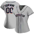 Women's No.00 Custom Houston Astros Gray Replica Road 2020 Jersey