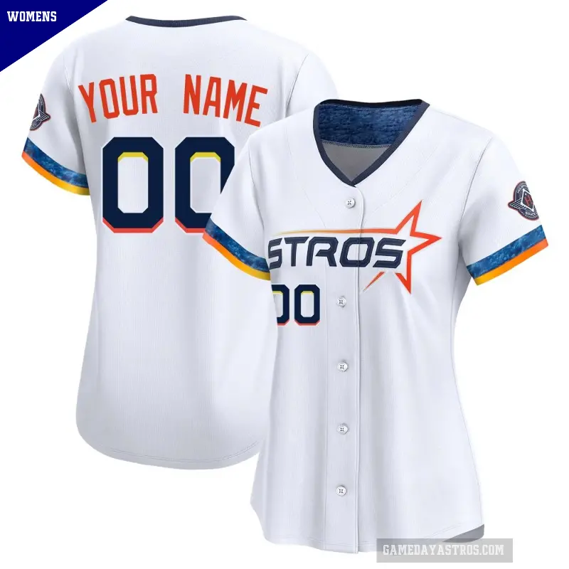 Women's No.00 Custom Houston Astros White Limited 2025 City Connect Jersey