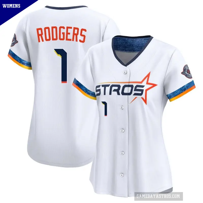 Women's No.1 Brendan Rodgers Houston Astros White Limited 2025 City Connect Jersey