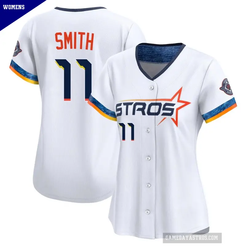 Women's No.11 Cam Smith Houston Astros White Limited 2025 City Connect Jersey