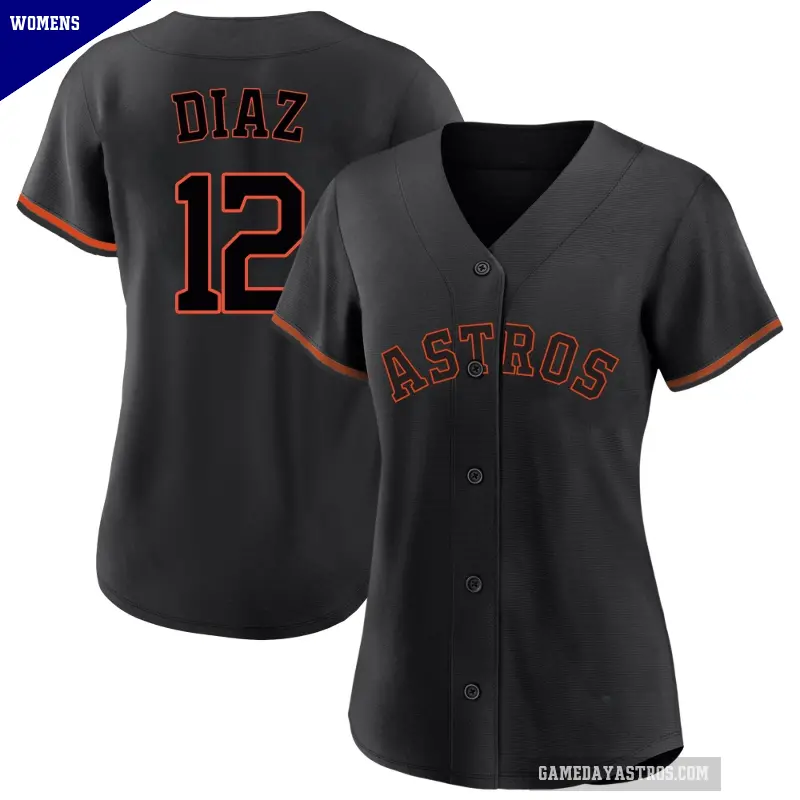 Women's No.12 Aledmys Diaz Houston Astros Black Replica Fashion Jersey
