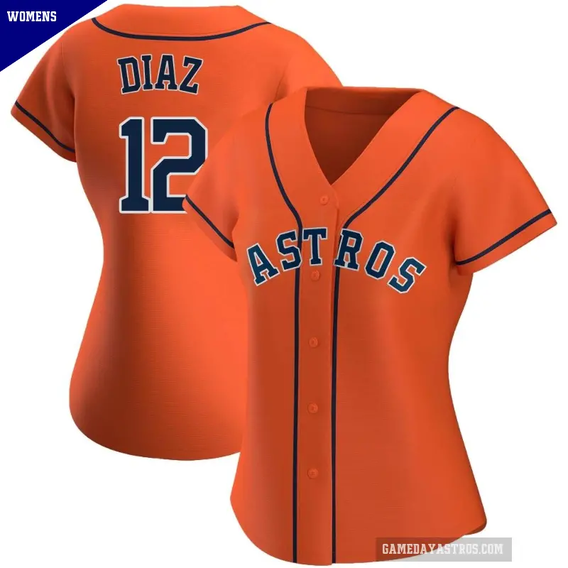 Women's No.12 Aledmys Diaz Houston Astros Orange Authentic Alternate Jersey