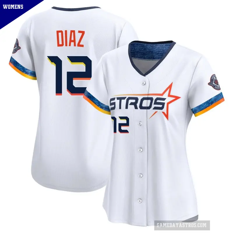 Women's No.12 Aledmys Diaz Houston Astros White Limited 2025 City Connect Jersey