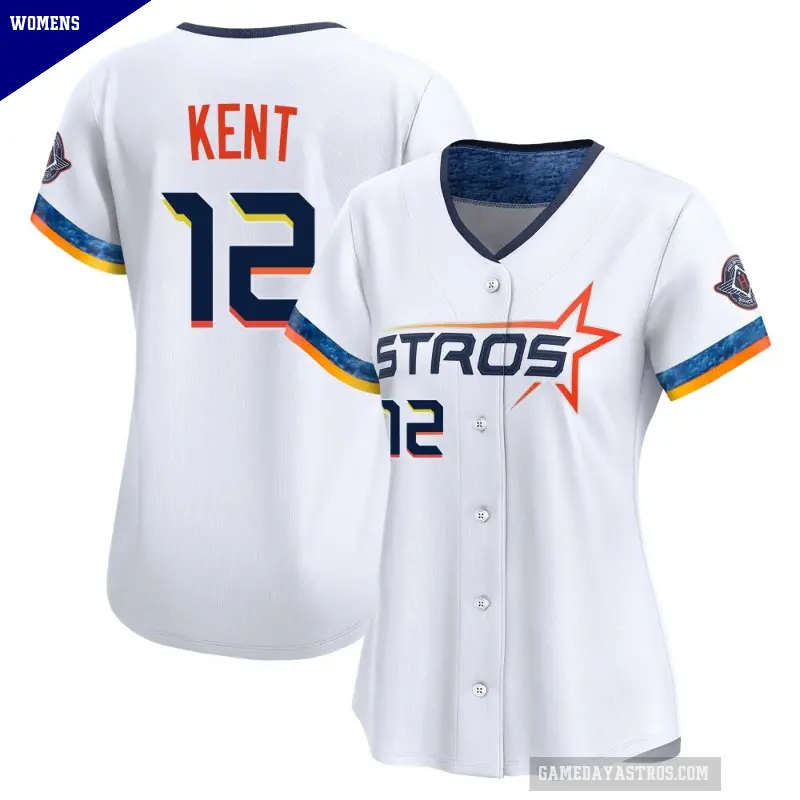 Women's No.12 Jeff Kent Houston Astros White Limited 2025 City Connect Jersey