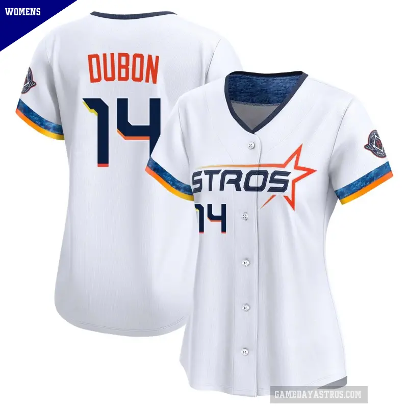 Women's No.14 Mauricio Dubon Houston Astros White Limited 2025 City Connect Jersey