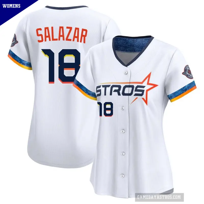 Women's No.18 Cesar Salazar Houston Astros White Limited 2025 City Connect Jersey