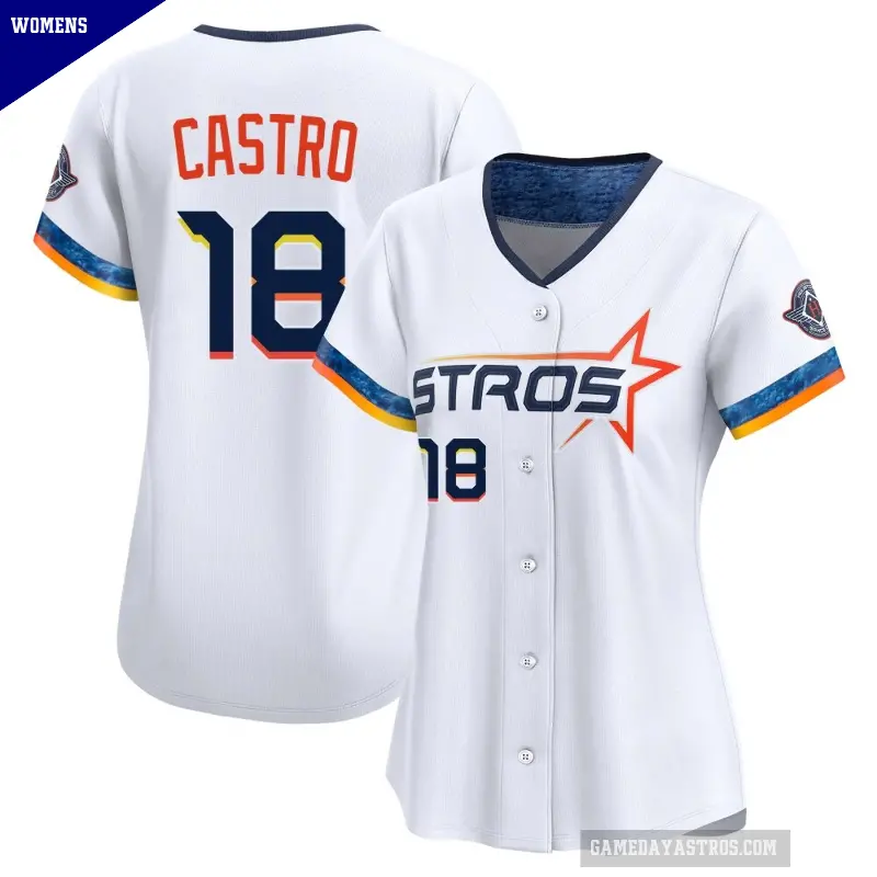 Women's No.18 Jason Castro Houston Astros White Limited 2025 City Connect Jersey