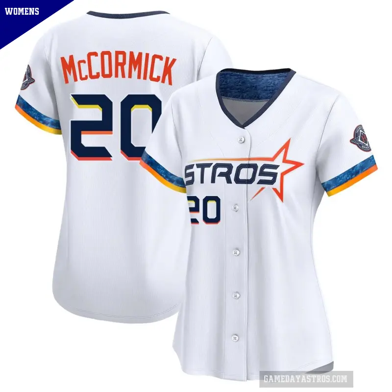 Women's No.20 Chas McCormick Houston Astros White Limited 2025 City Connect Jersey