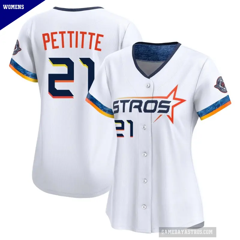 Women's No.21 Andy Pettitte Houston Astros White Limited 2025 City Connect Jersey