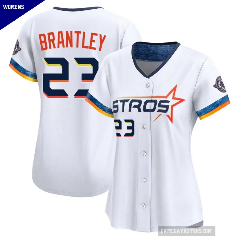 Women's No.23 Michael Brantley Houston Astros White Limited 2025 City Connect Jersey