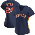 Women's No.24 Jimmy Wynn Houston Astros Navy Authentic Alternate Jersey