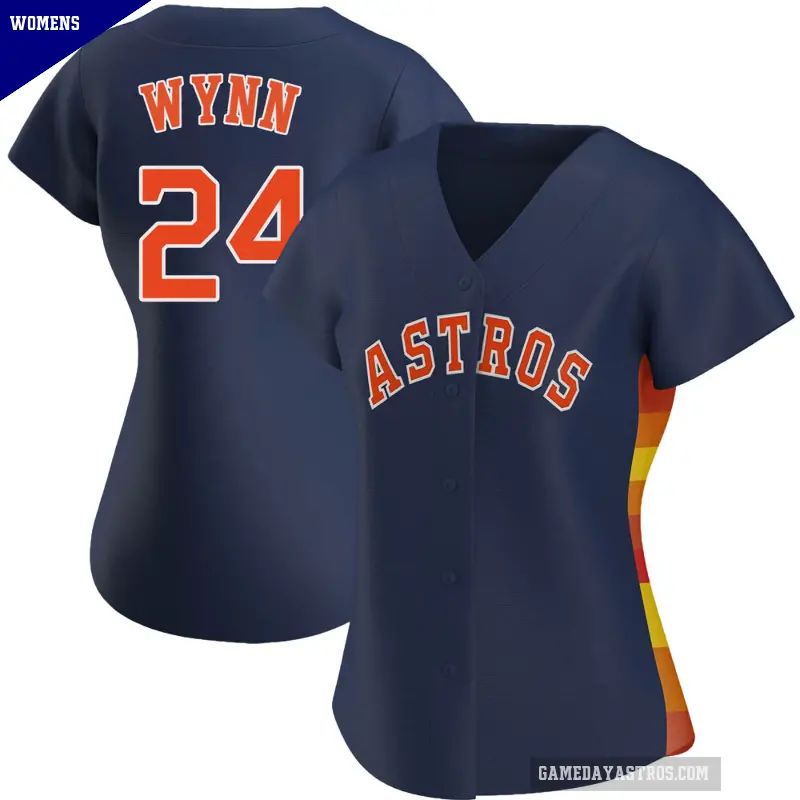 Women's No.24 Jimmy Wynn Houston Astros Navy Authentic Alternate Jersey