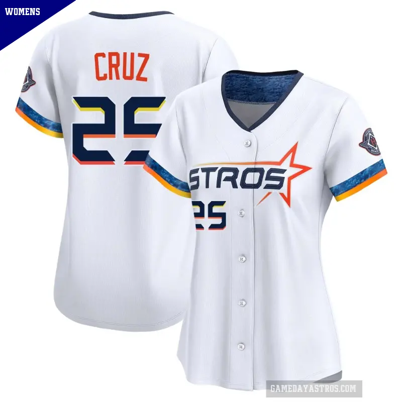 Women's No.25 Jose Cruz Jr. Houston Astros White Limited 2025 City Connect Jersey
