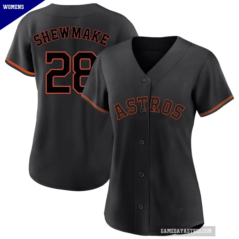 Women's No.28 Braden Shewmake Houston Astros Black Replica Fashion Jersey